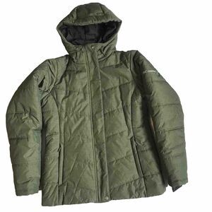 Columbia Women Small Olive Green Puffer Full Zip Jacket McCleary Pass Hooded EUC